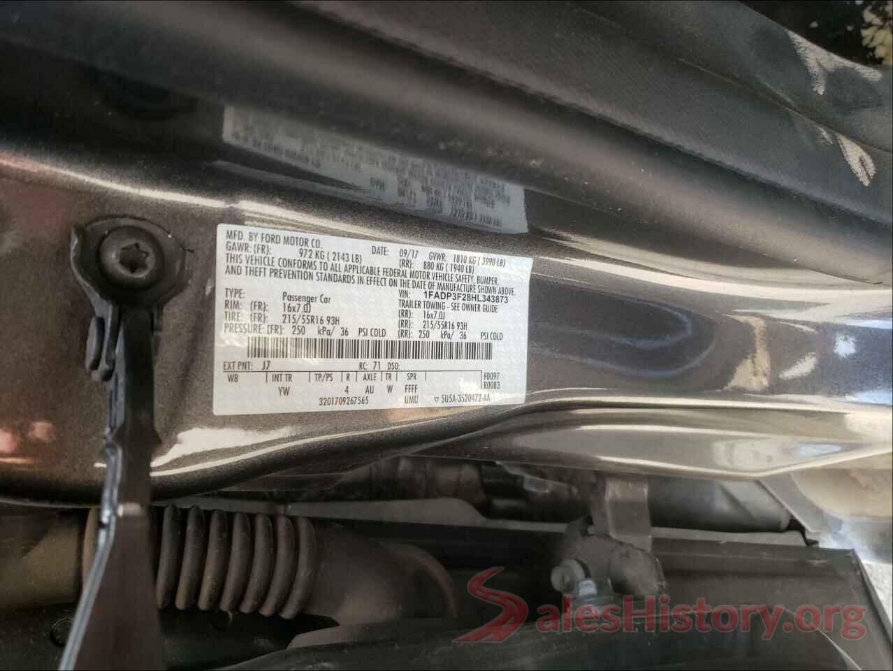 1FADP3F28HL343873 2017 FORD FOCUS