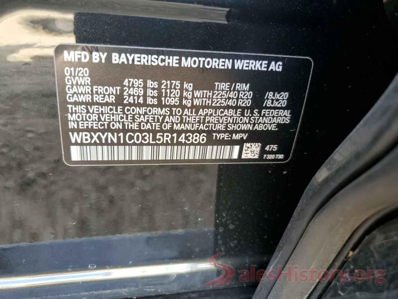 WBXYN1C03L5R14386 2020 BMW X2