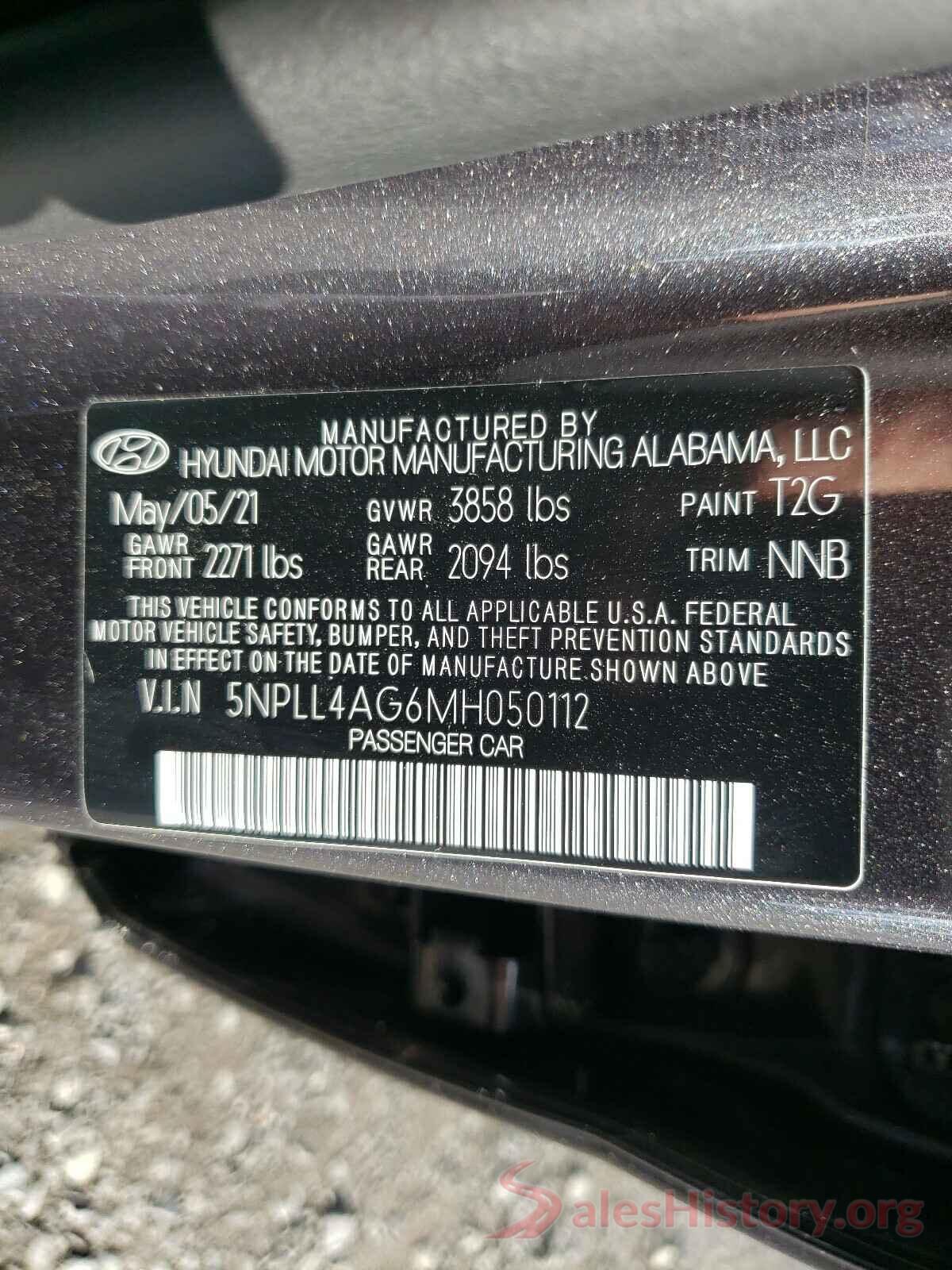 5NPLL4AG6MH050112 2021 HYUNDAI ELANTRA