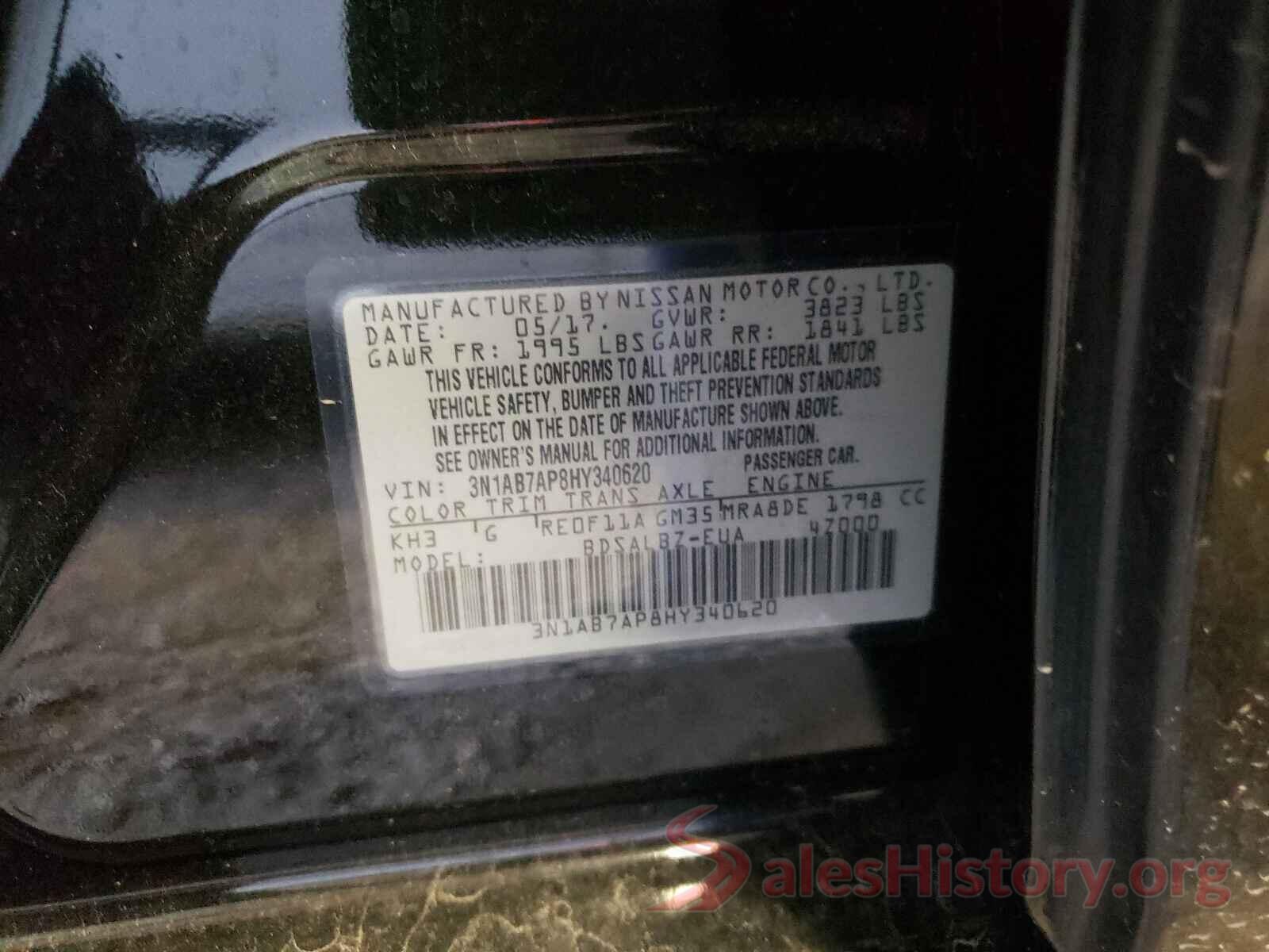 3N1AB7AP8HY340620 2017 NISSAN SENTRA