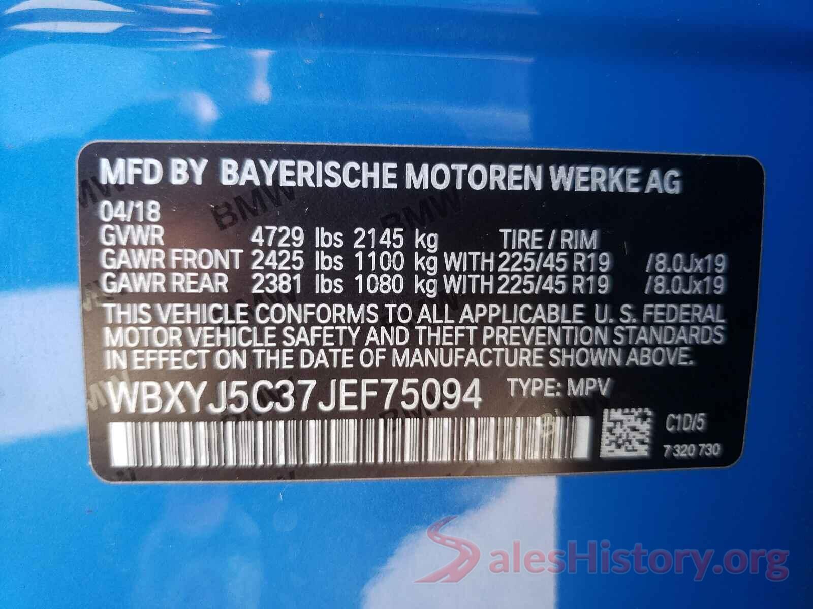 WBXYJ5C37JEF75094 2018 BMW X2