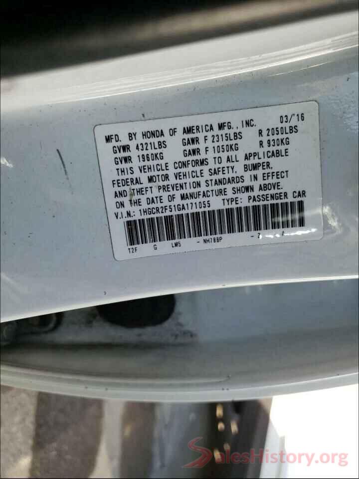 1HGCR2F51GA171055 2016 HONDA ACCORD