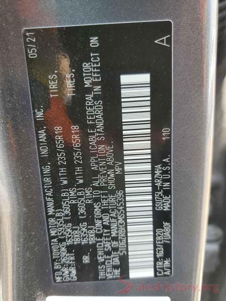 5TDGZRBH3MS545396 2021 TOYOTA HIGHLANDER