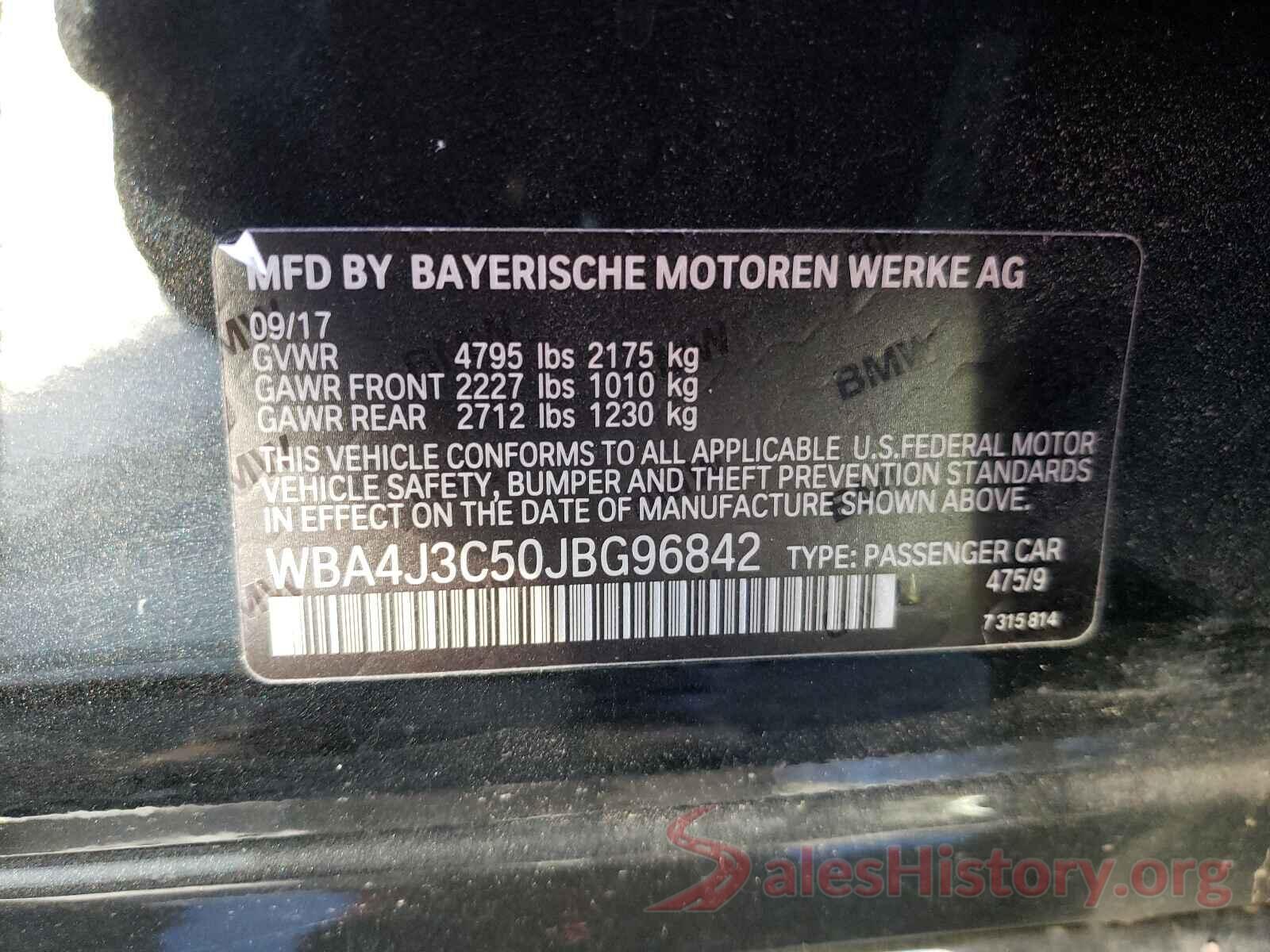 WBA4J3C50JBG96842 2018 BMW 4 SERIES