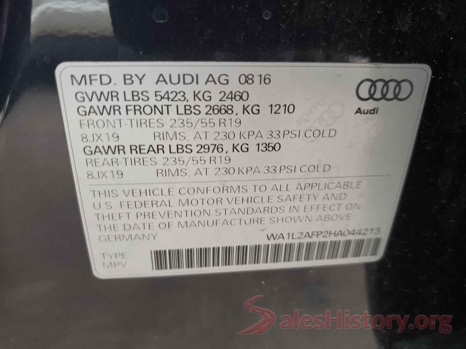 WA1L2AFP2HA044213 2017 AUDI Q5