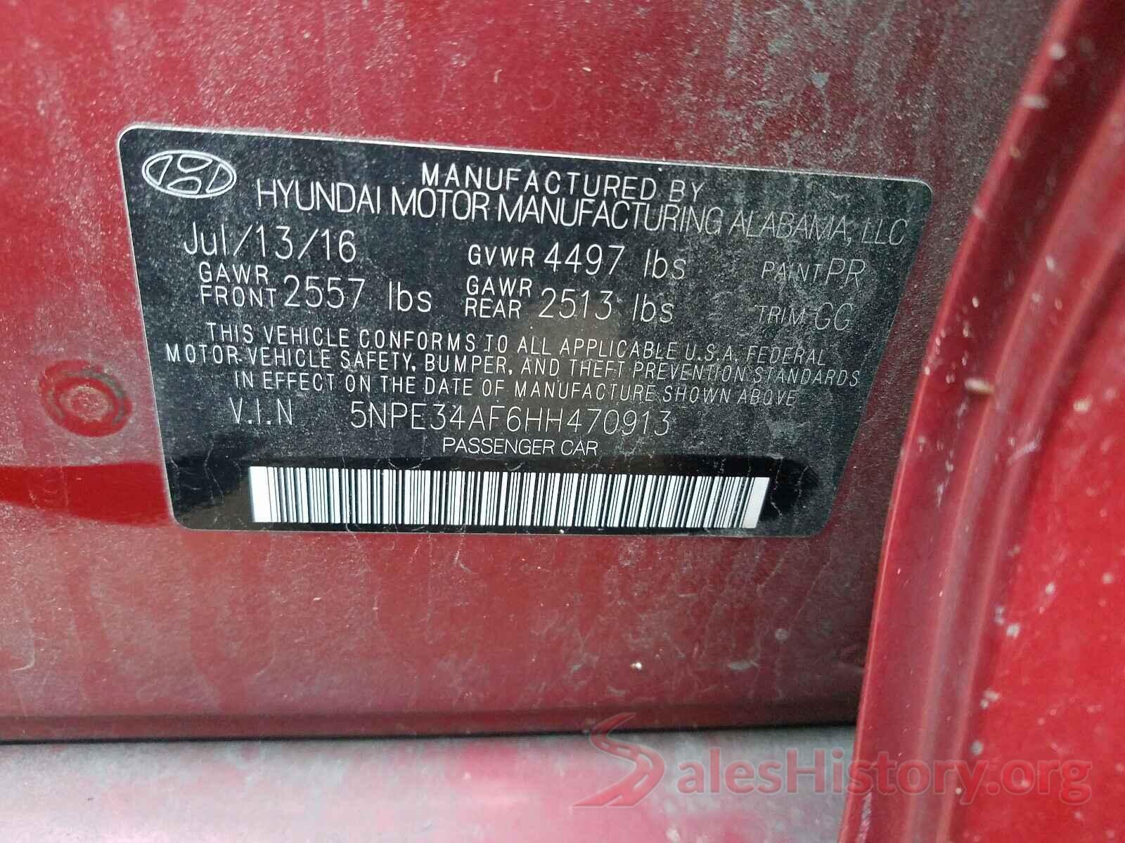 5NPE34AF6HH470913 2017 HYUNDAI SONATA