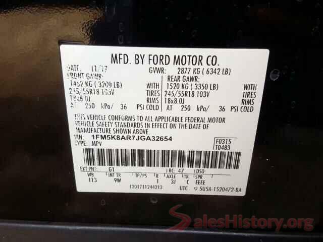 1FM5K8AR7JGA32654 2018 FORD EXPLORER