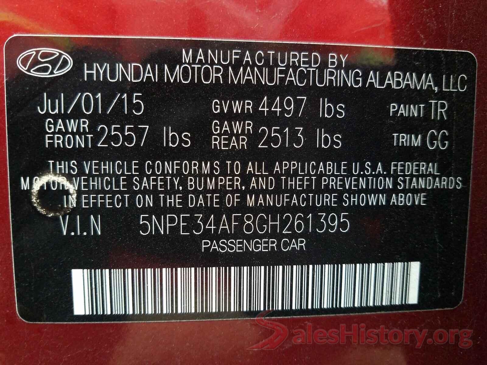 5NPE34AF8GH261395 2016 HYUNDAI SONATA