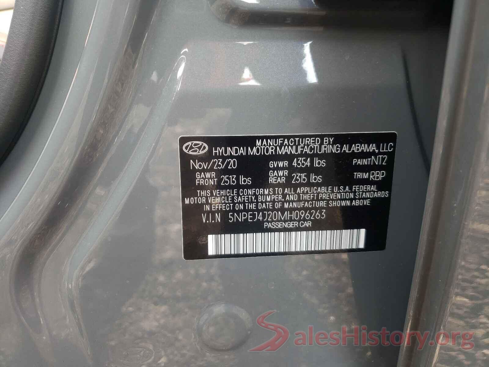 5NPEJ4J20MH096263 2021 HYUNDAI SONATA