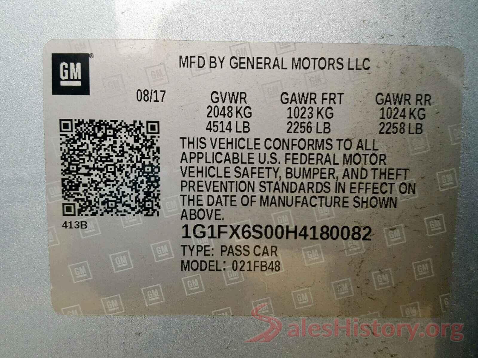 1G1FX6S00H4180082 2017 CHEVROLET BOLT