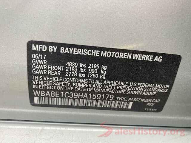 WBA8E1C39HA159179 2017 BMW 3 SERIES