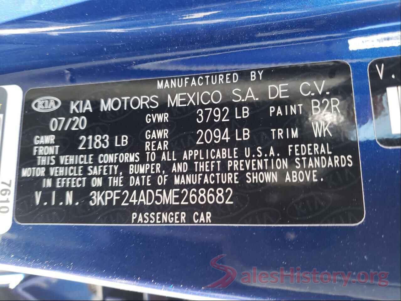 3KPF24AD5ME268682 2021 KIA FORTE