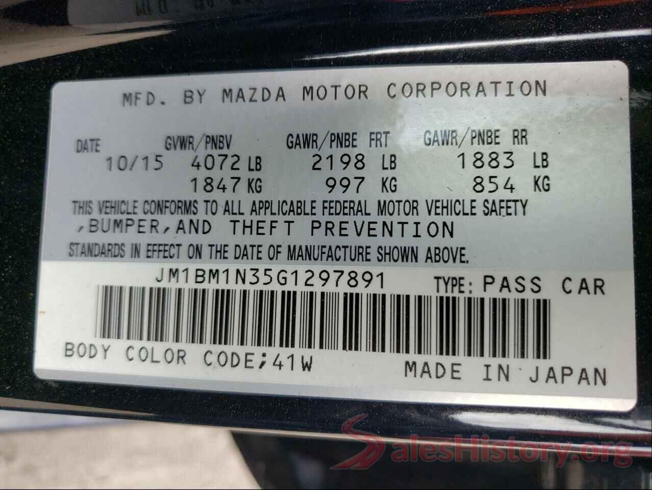 JM1BM1N35G1297891 2016 MAZDA 3