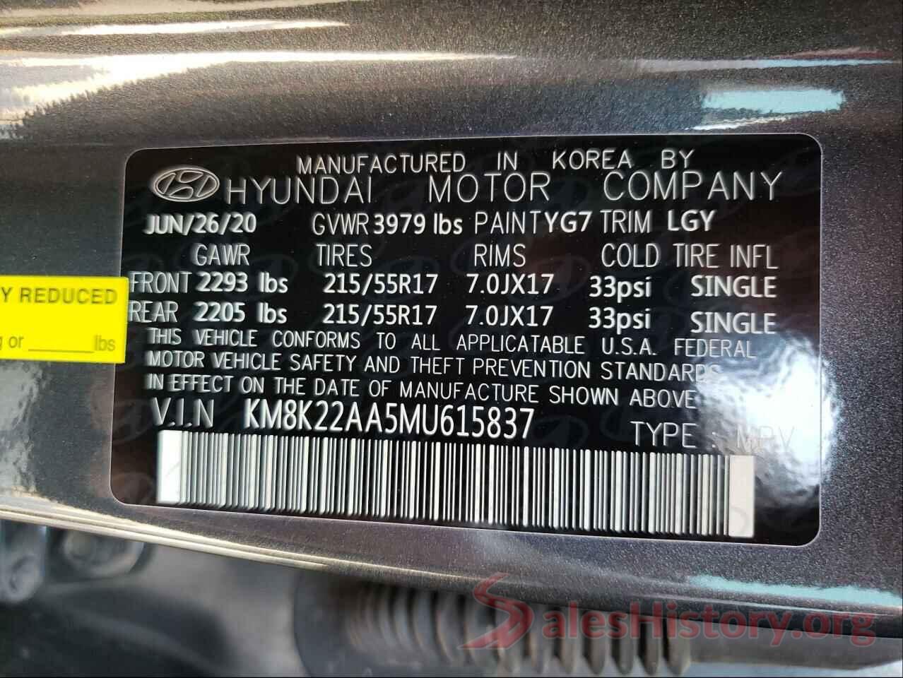 KM8K22AA5MU615837 2021 HYUNDAI KONA