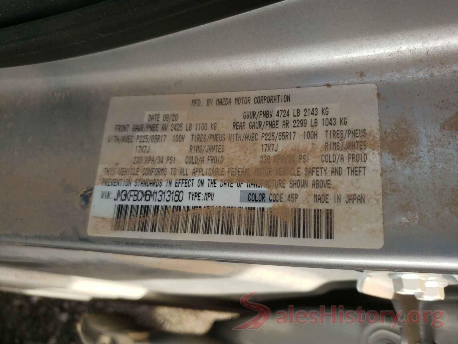 JM3KFBCM6M1313160 2021 MAZDA CX-5