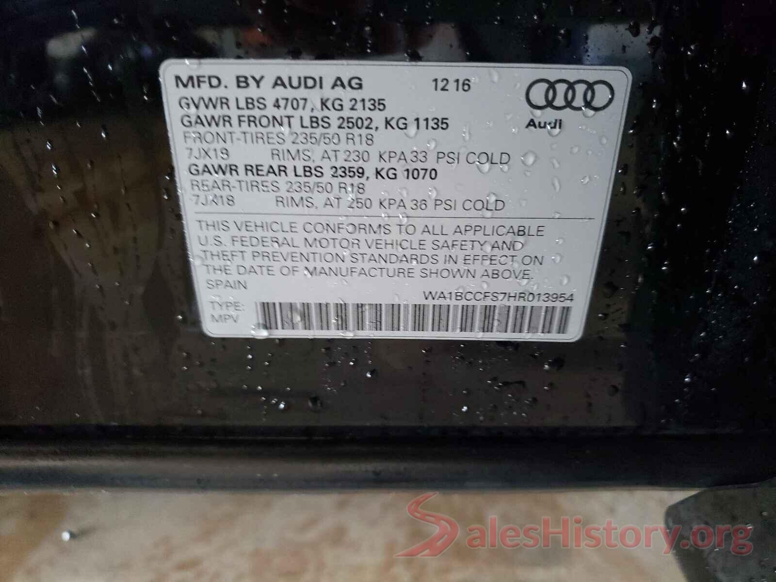 WA1BCCFS7HR013954 2017 AUDI Q3