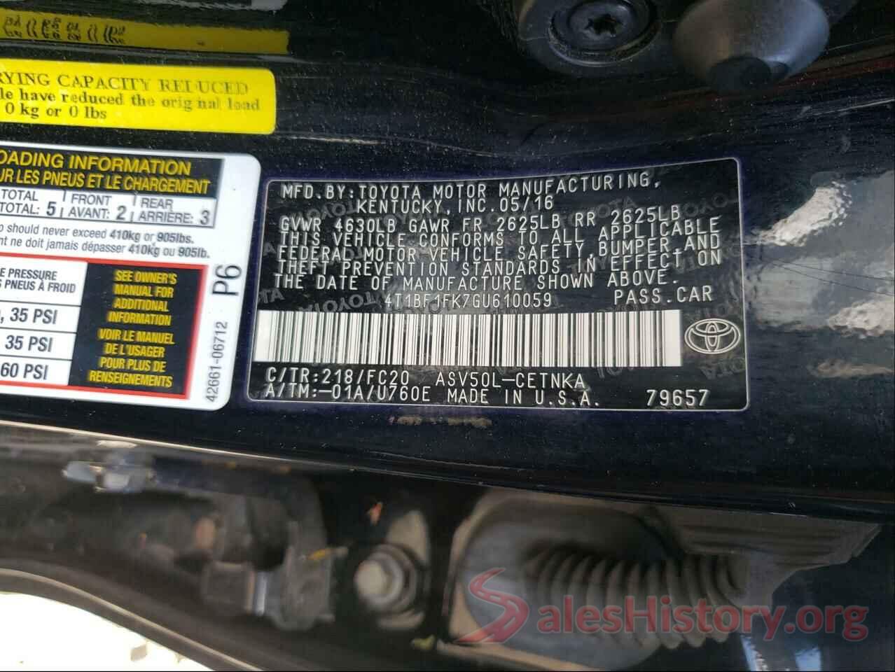 4T1BF1FK7GU610059 2016 TOYOTA CAMRY