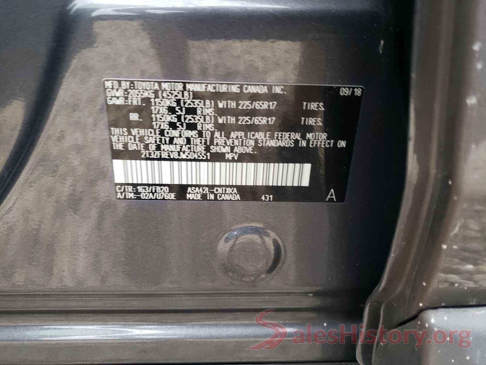 2T3ZFREV8JW504551 2018 TOYOTA RAV4