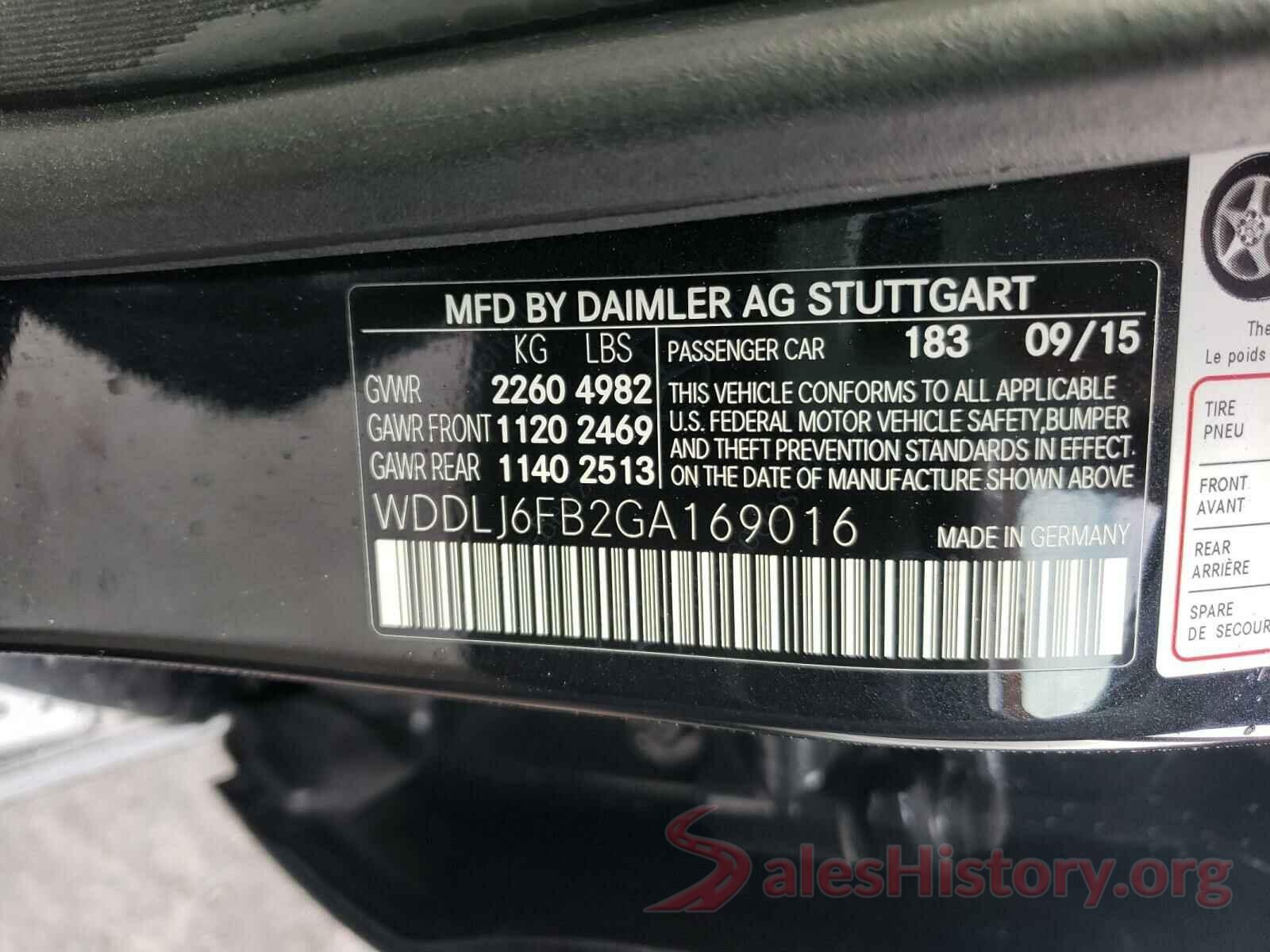 WDDLJ6FB2GA169016 2016 MERCEDES-BENZ C CLASS