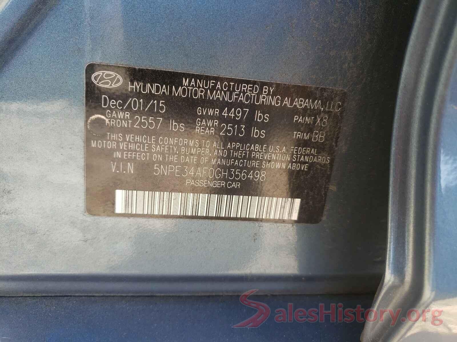 5NPE34AF0GH356498 2016 HYUNDAI SONATA