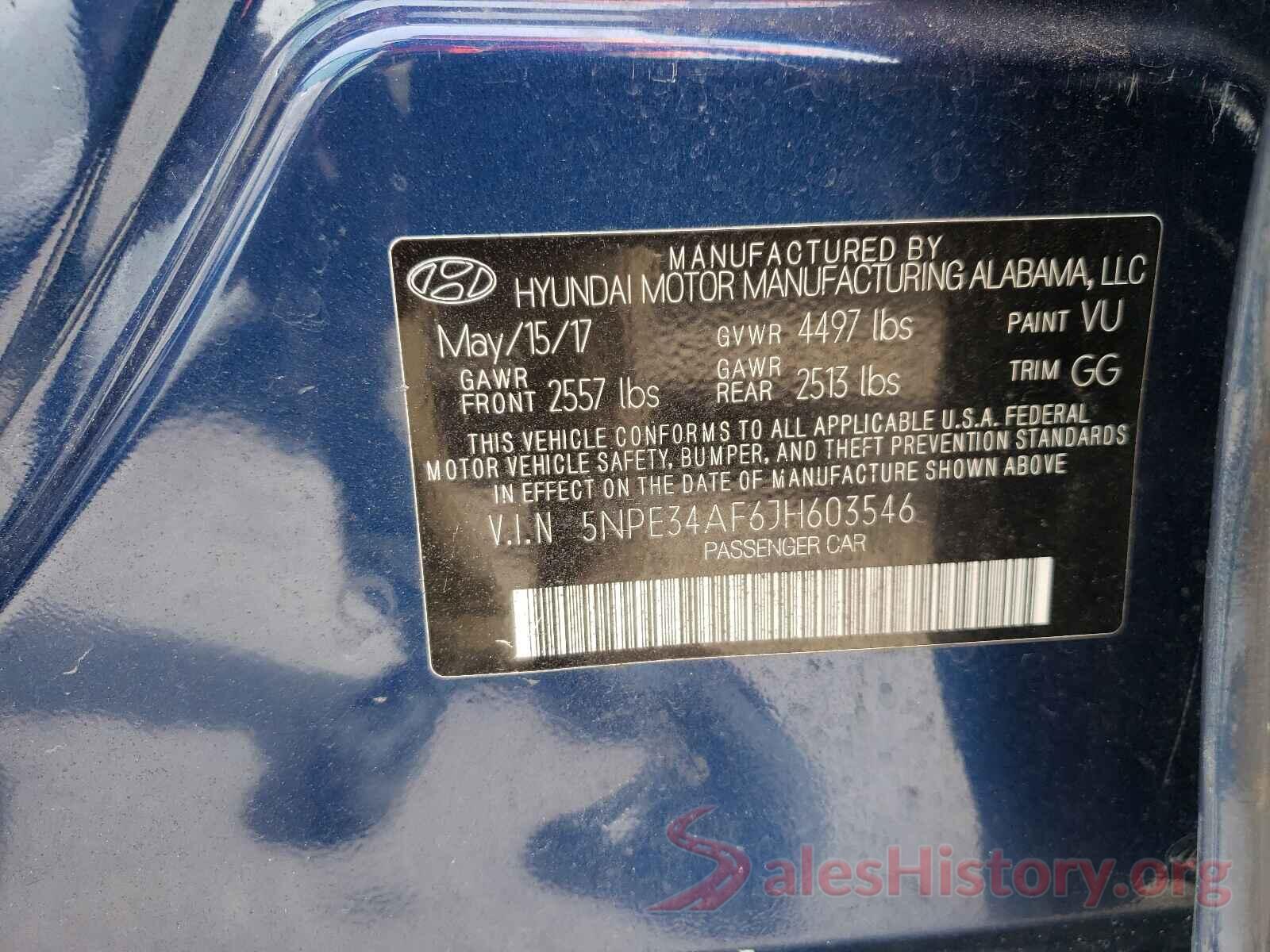 5NPE34AF6JH603546 2018 HYUNDAI SONATA