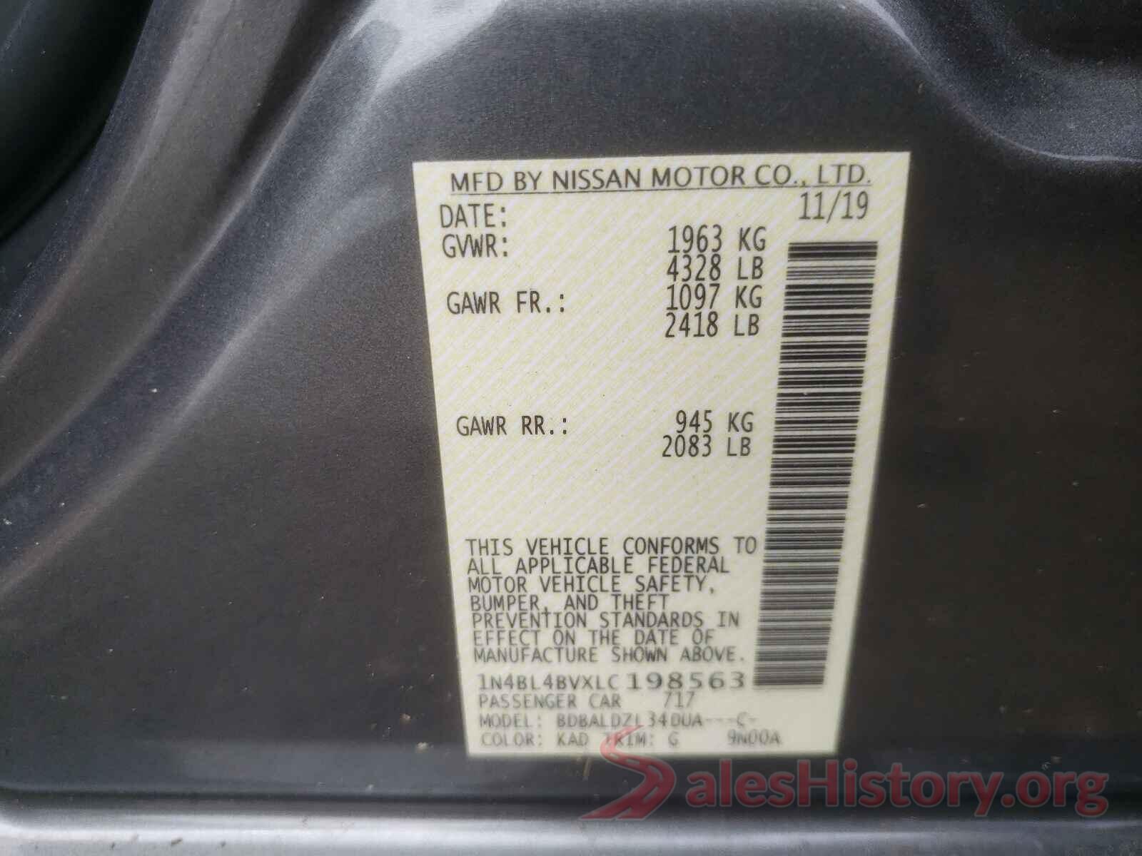 1N4BL4BVXLC198563 2020 NISSAN ALTIMA