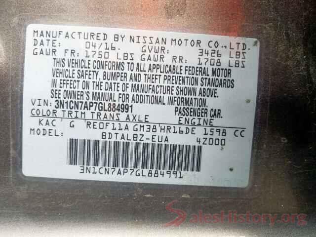 3N1CN7AP7GL884991 2016 NISSAN VERSA