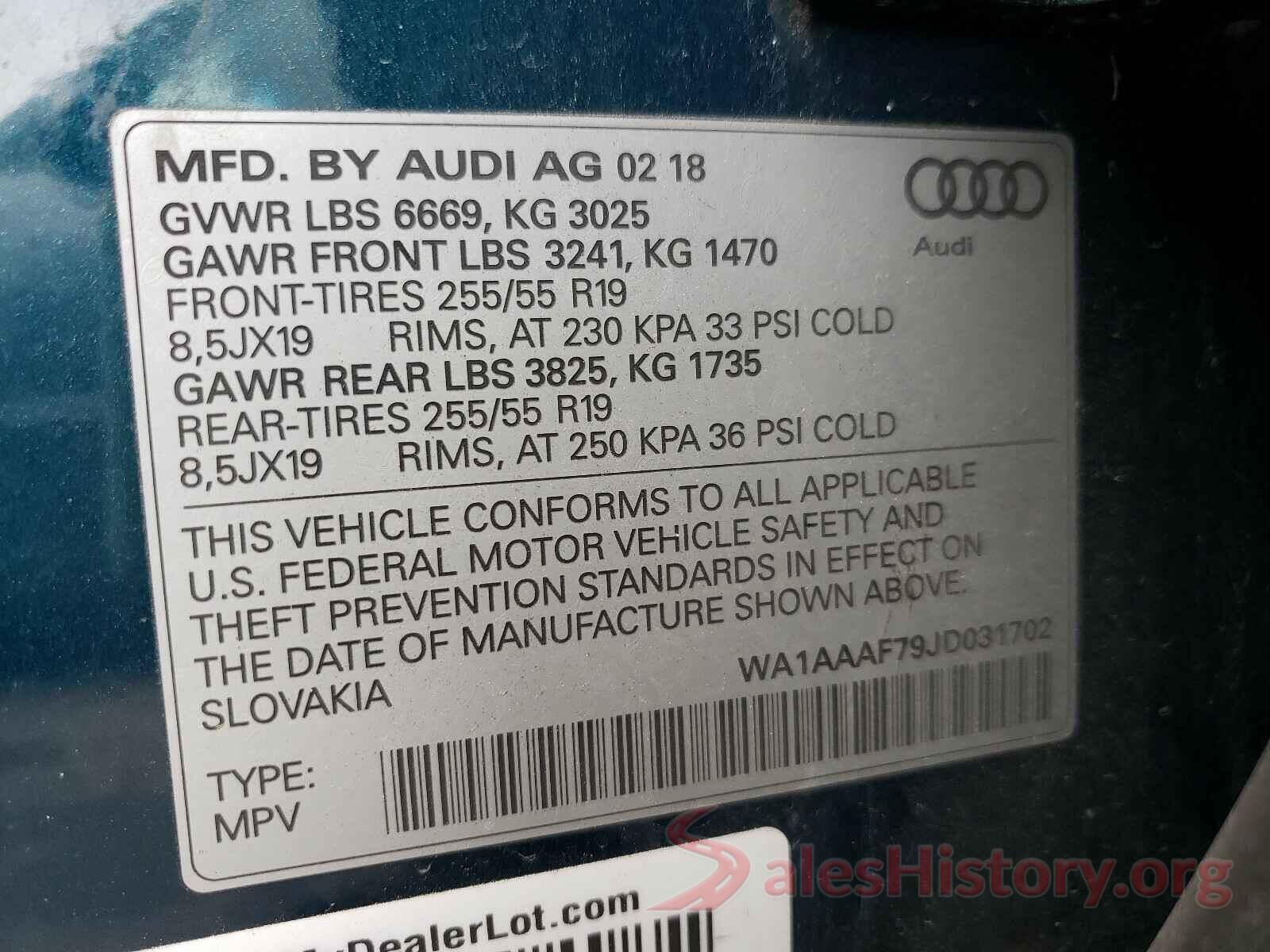 WA1AAAF79JD031702 2018 AUDI Q7