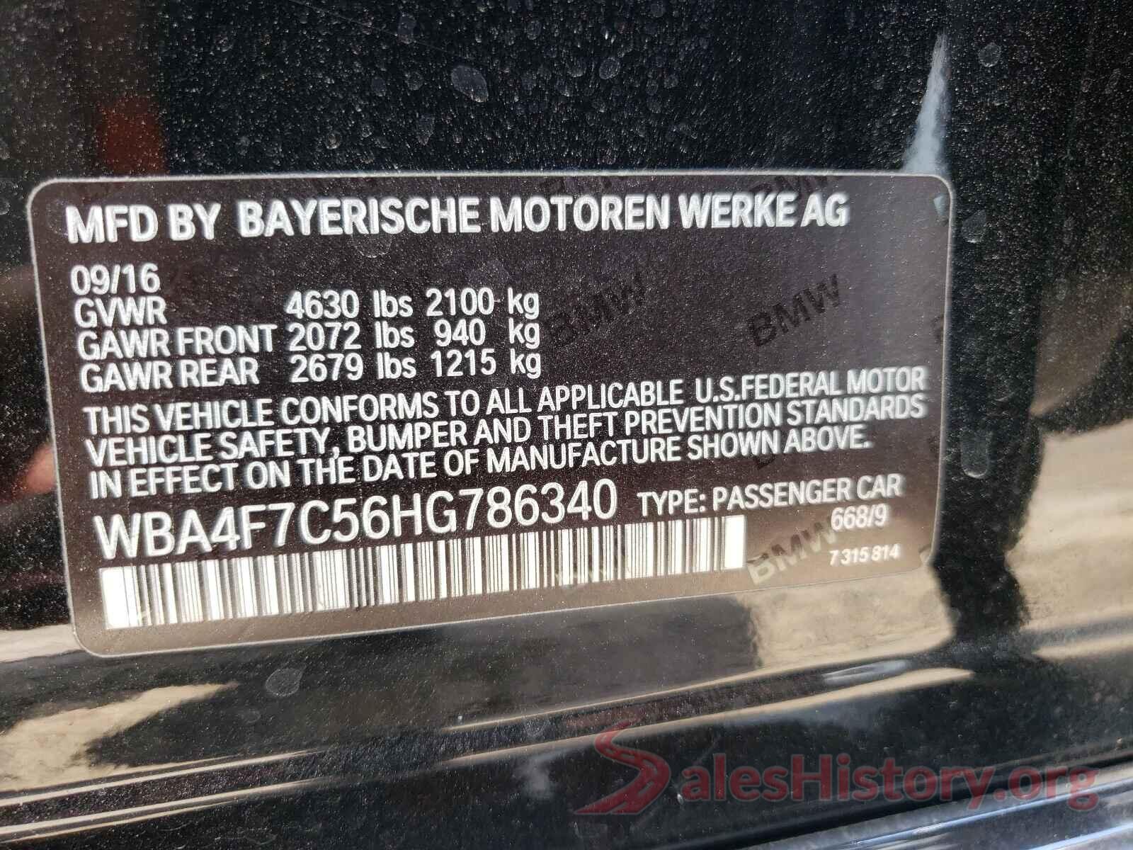 WBA4F7C56HG786340 2017 BMW 4 SERIES