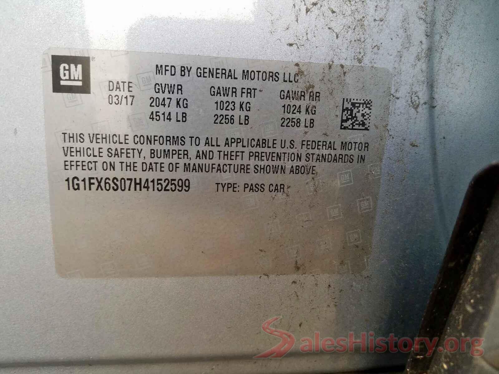 1G1FX6S07H4152599 2017 CHEVROLET BOLT