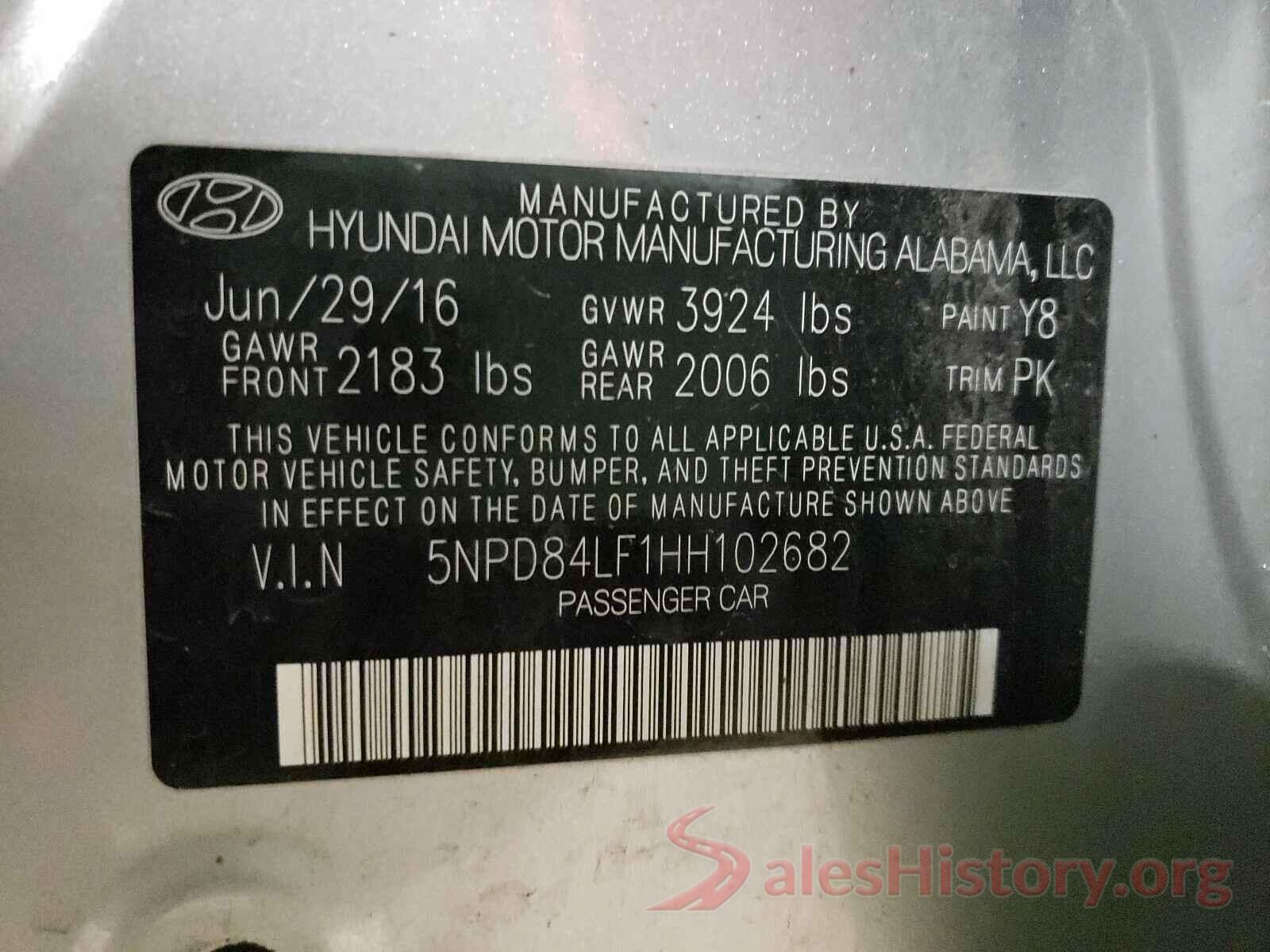 5NPD84LF1HH102682 2017 HYUNDAI ELANTRA