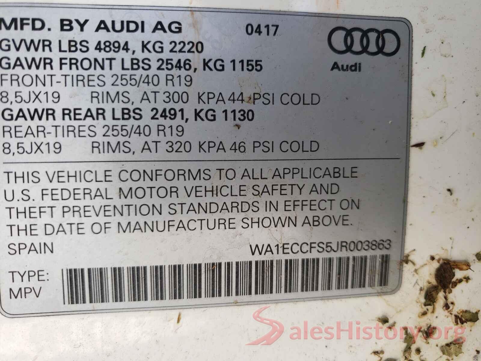 WA1ECCFS5JR003863 2018 AUDI Q3