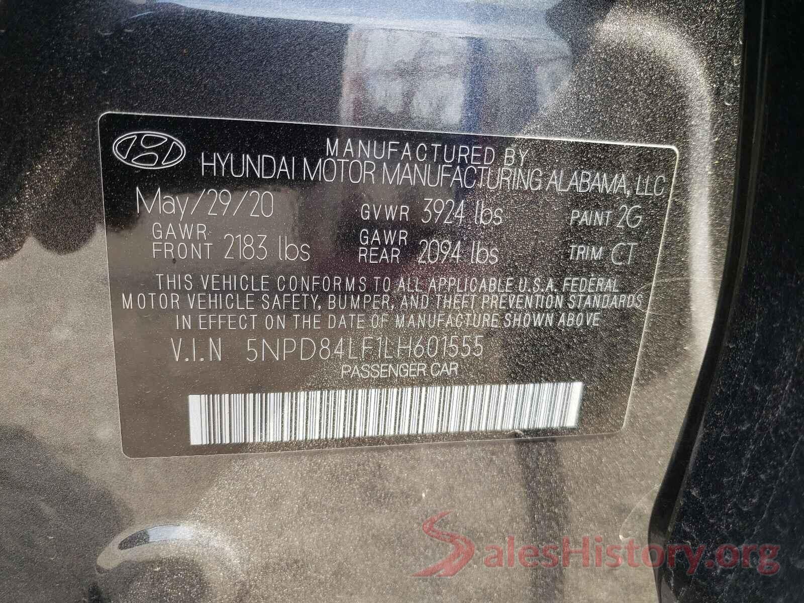 5NPD84LF1LH601555 2020 HYUNDAI ELANTRA