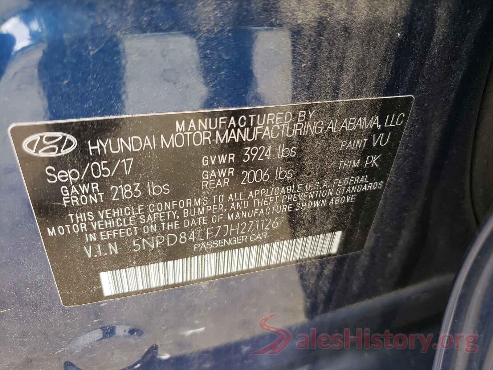 5NPD84LF7JH271126 2018 HYUNDAI ELANTRA