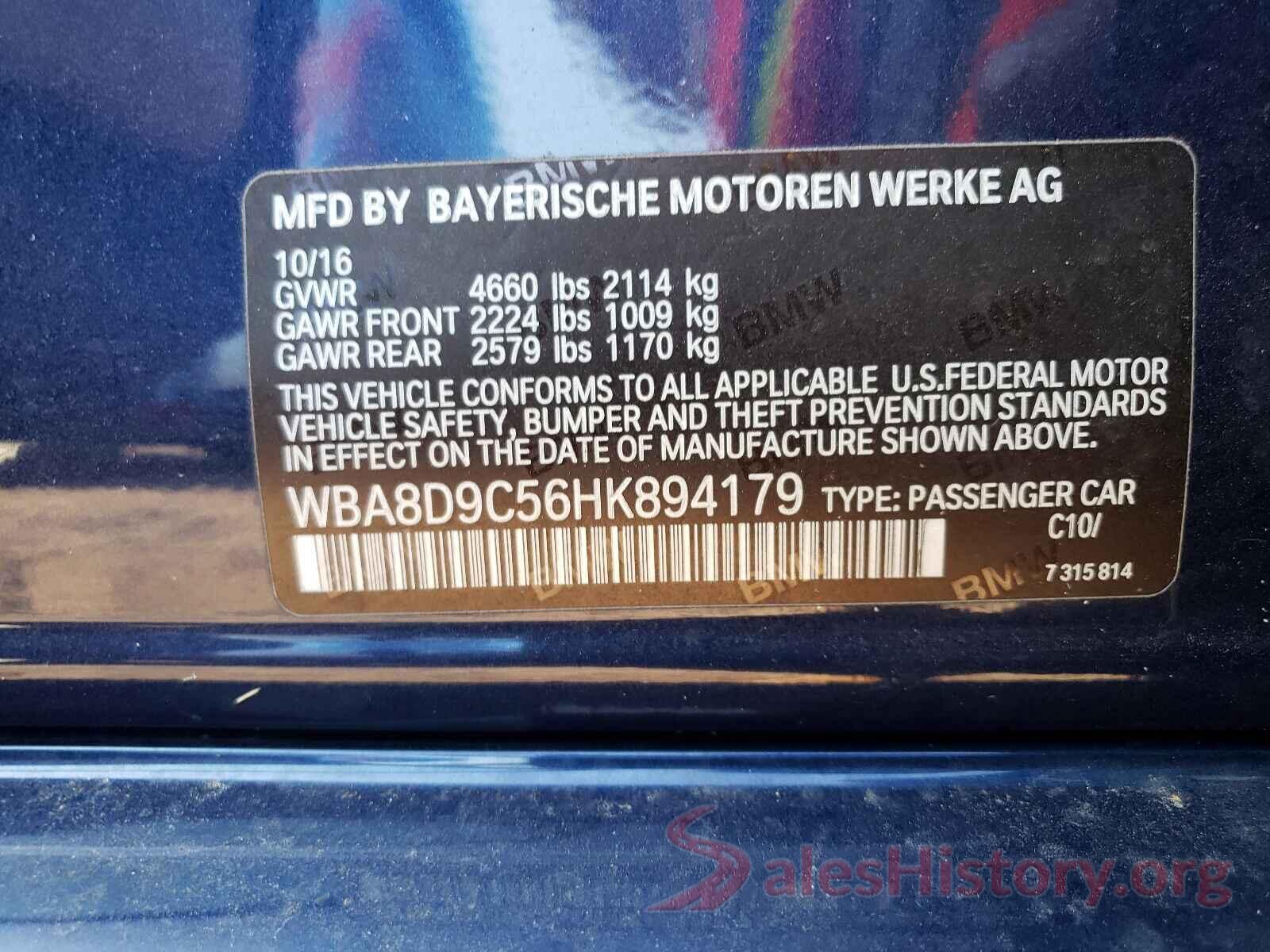 WBA8D9C56HK894179 2017 BMW 3 SERIES