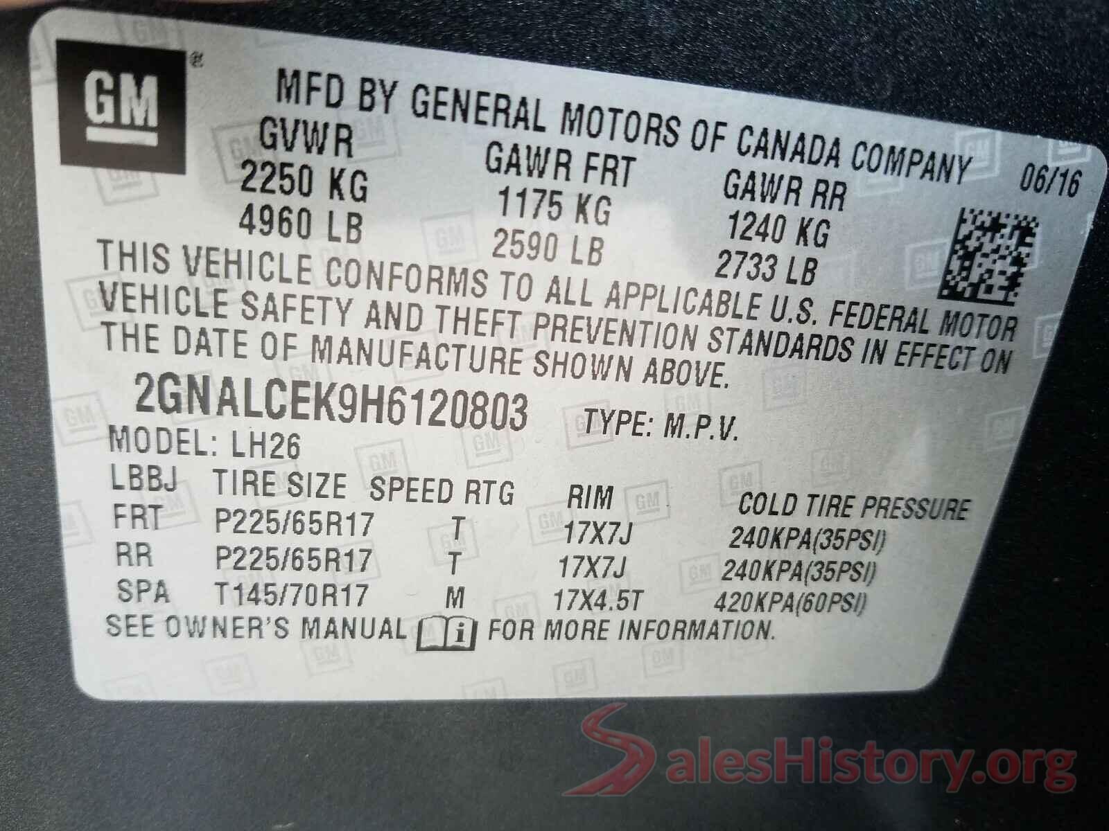 2GNALCEK9H6120803 2017 CHEVROLET EQUINOX