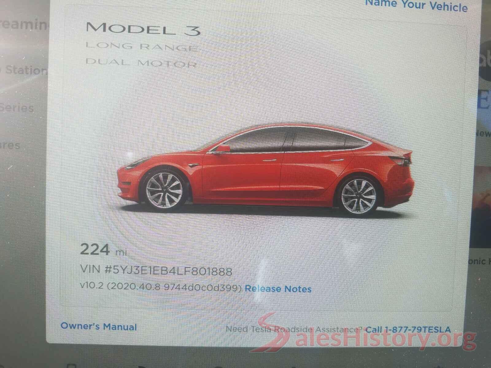 5YJ3E1EB4LF801888 2020 TESLA MODEL 3