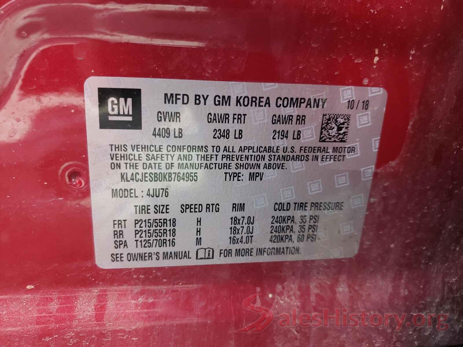 KL4CJESB0KB764955 2019 BUICK ENCORE