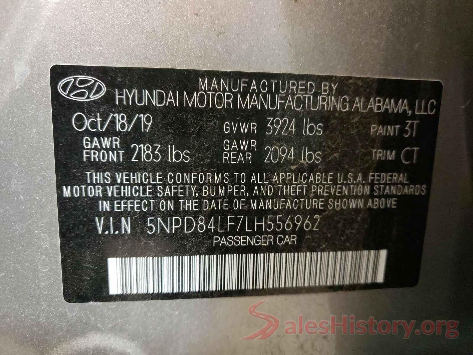 5NPD84LF7LH556962 2020 HYUNDAI ELANTRA