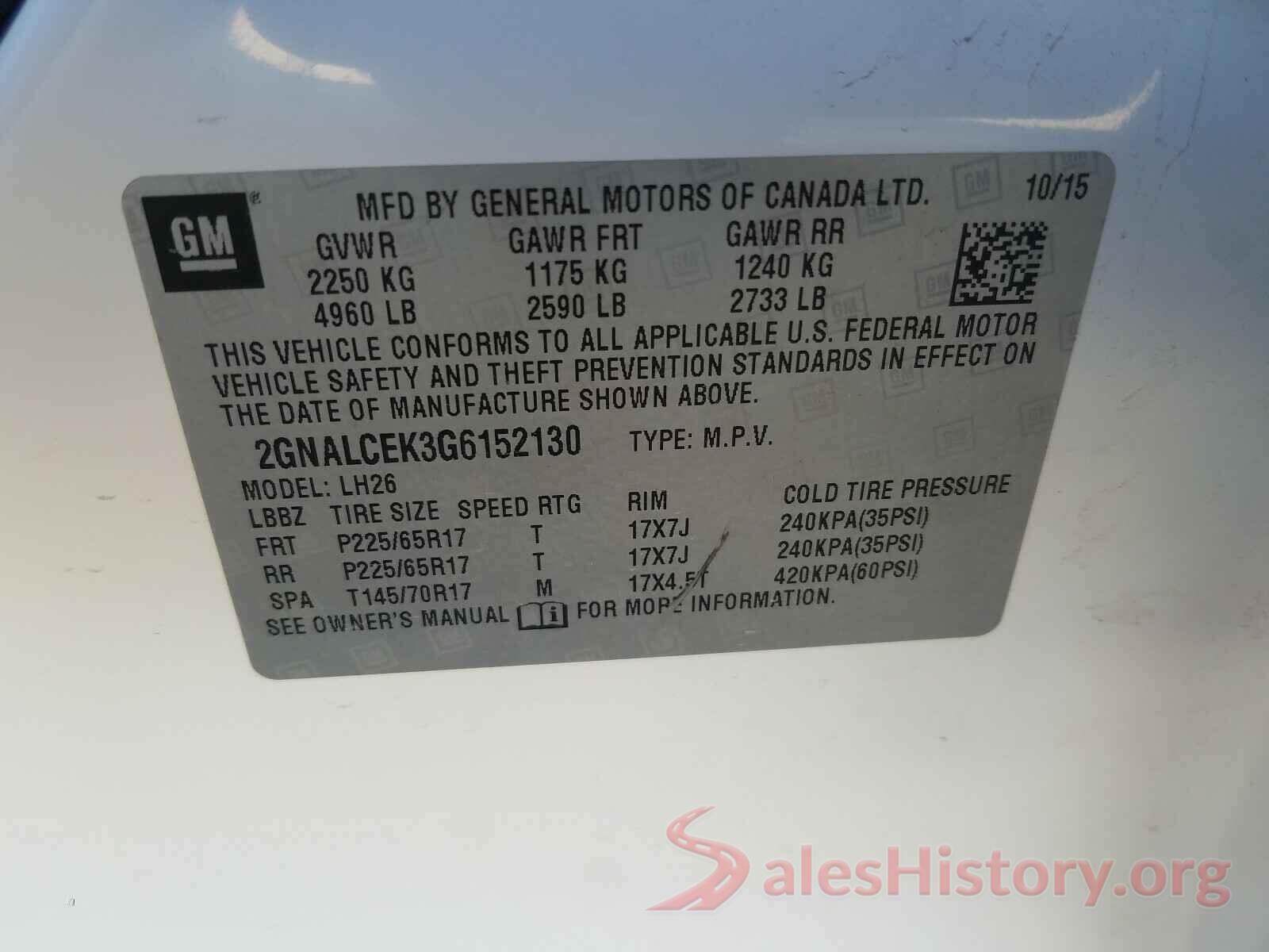 2GNALCEK3G6152130 2016 CHEVROLET EQUINOX