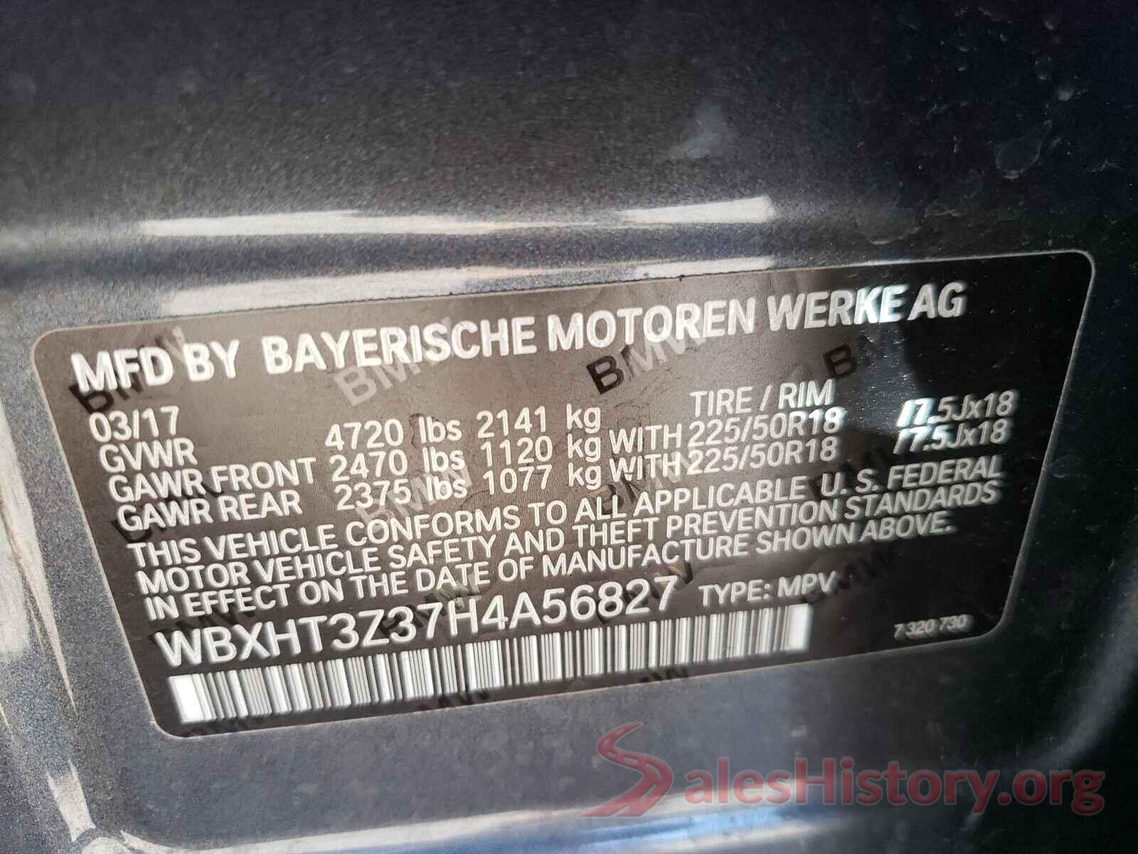 WBXHT3Z37H4A56827 2017 BMW X1