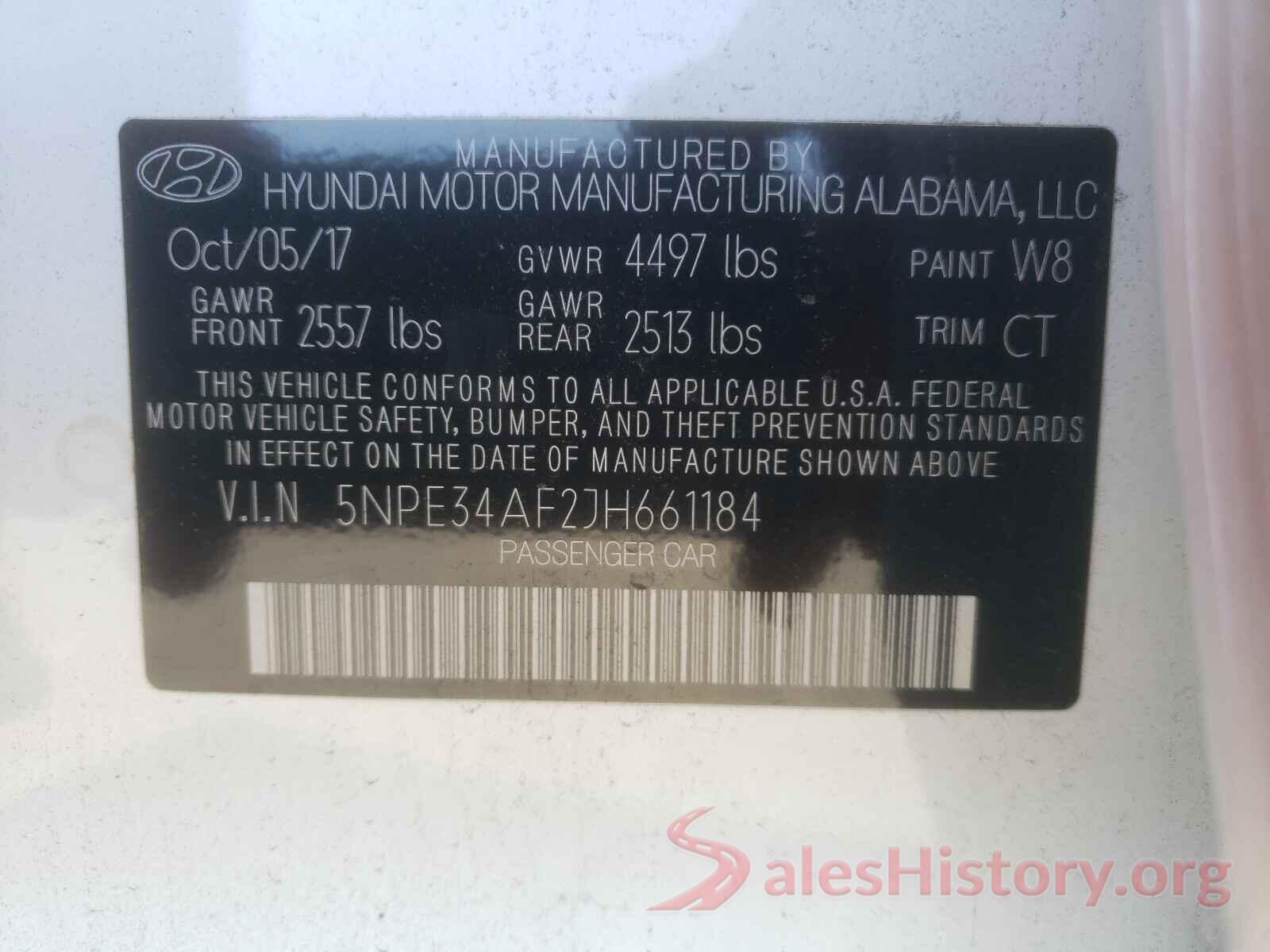 5NPE34AF2JH661184 2018 HYUNDAI SONATA