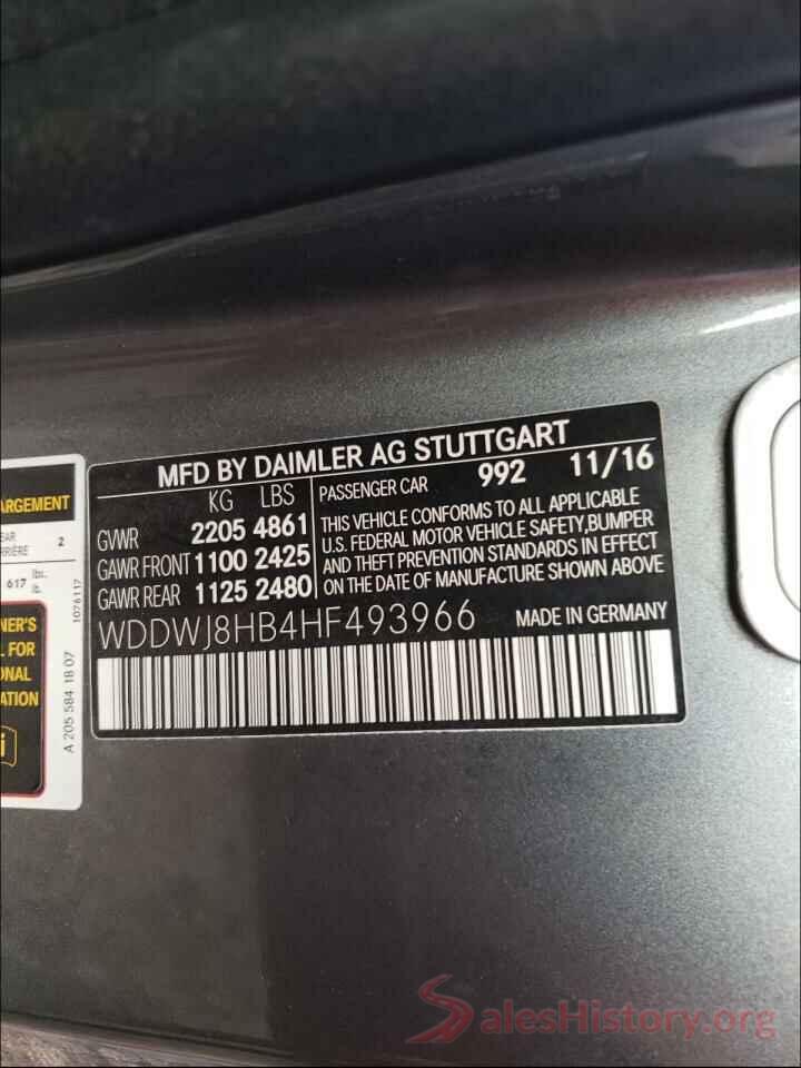 WDDWJ8HB4HF493966 2017 MERCEDES-BENZ C-CLASS