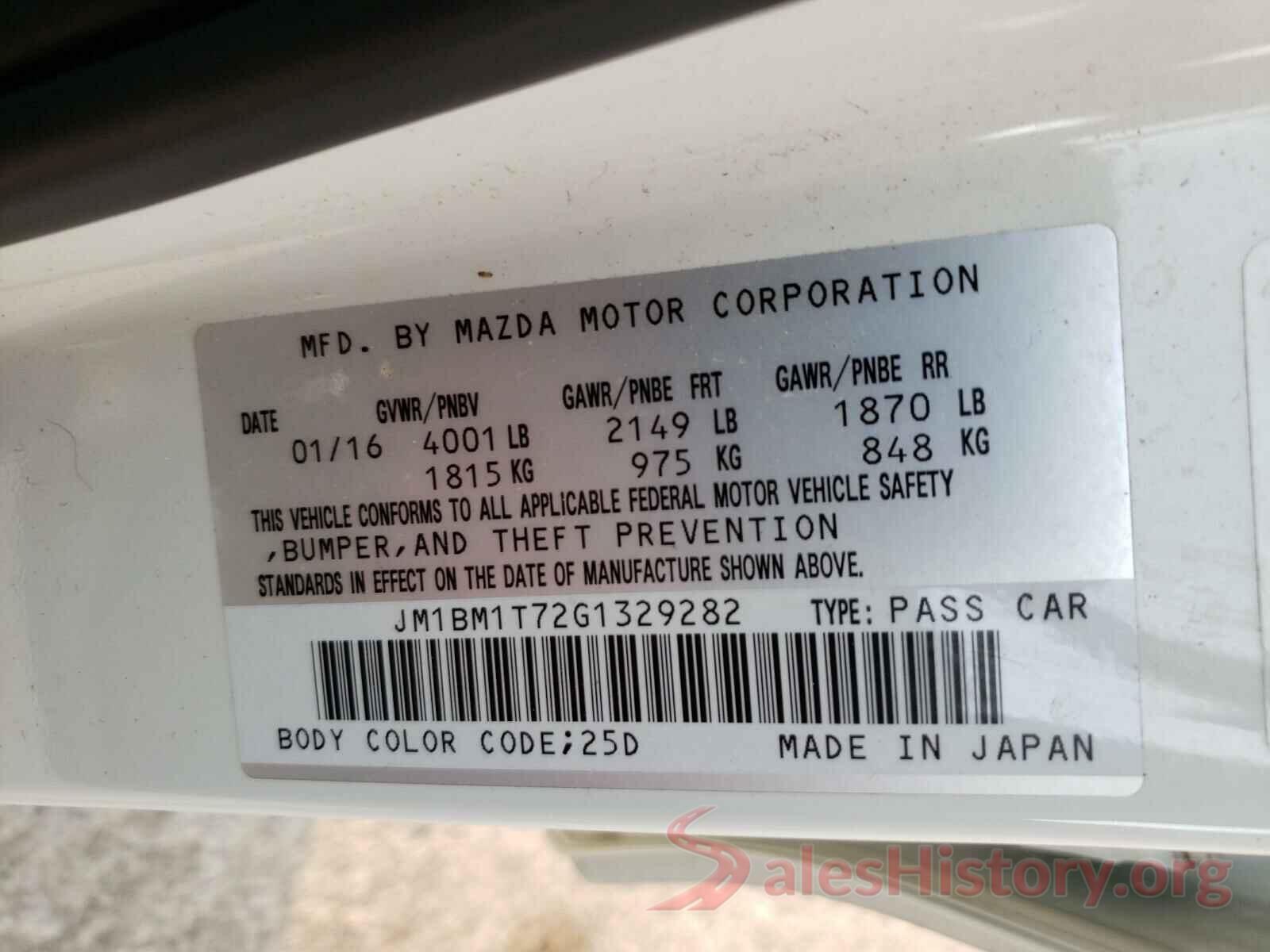 JM1BM1T72G1329282 2016 MAZDA 3