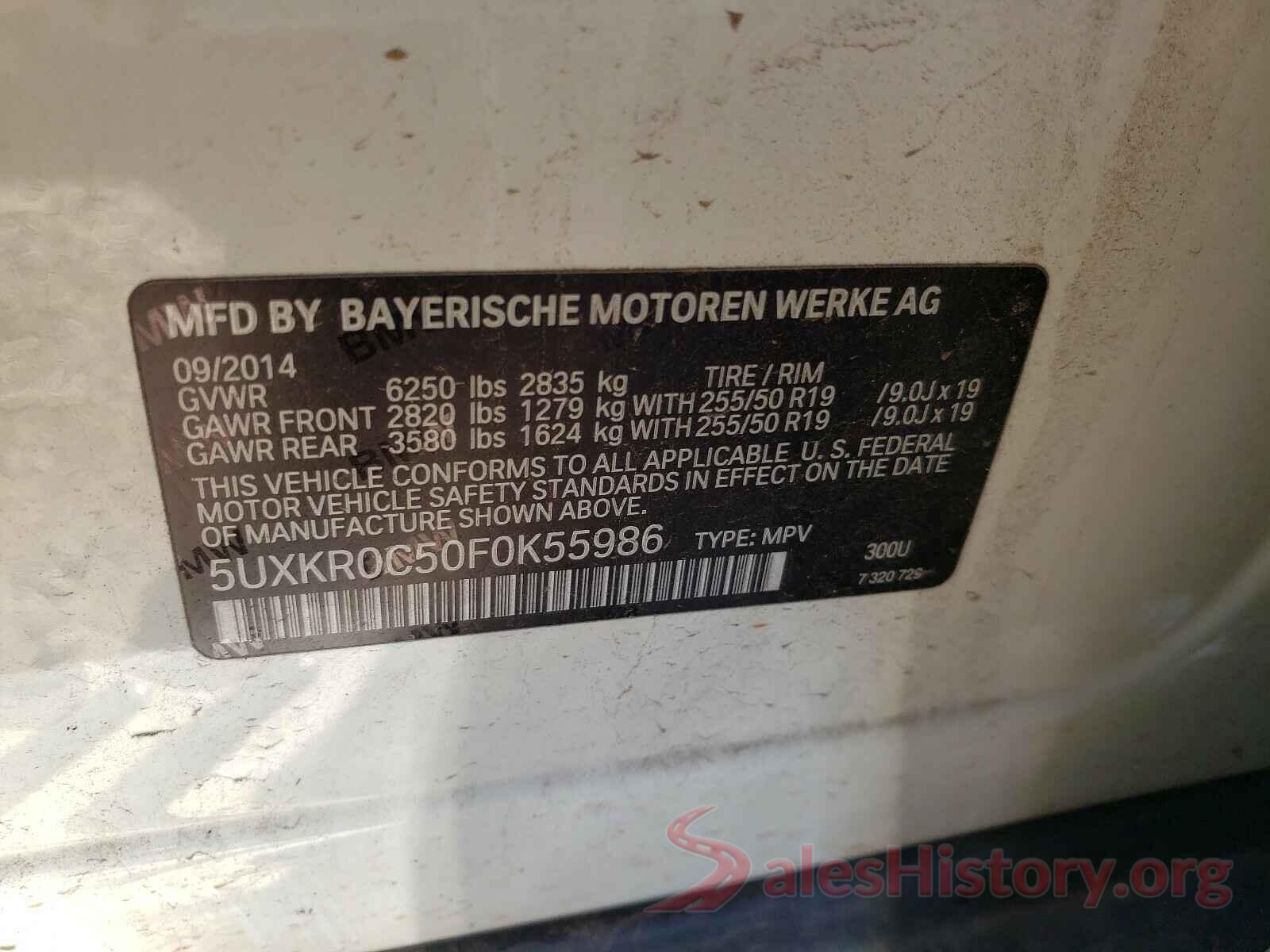 5UXKR0C50F0K55986 2015 BMW X5