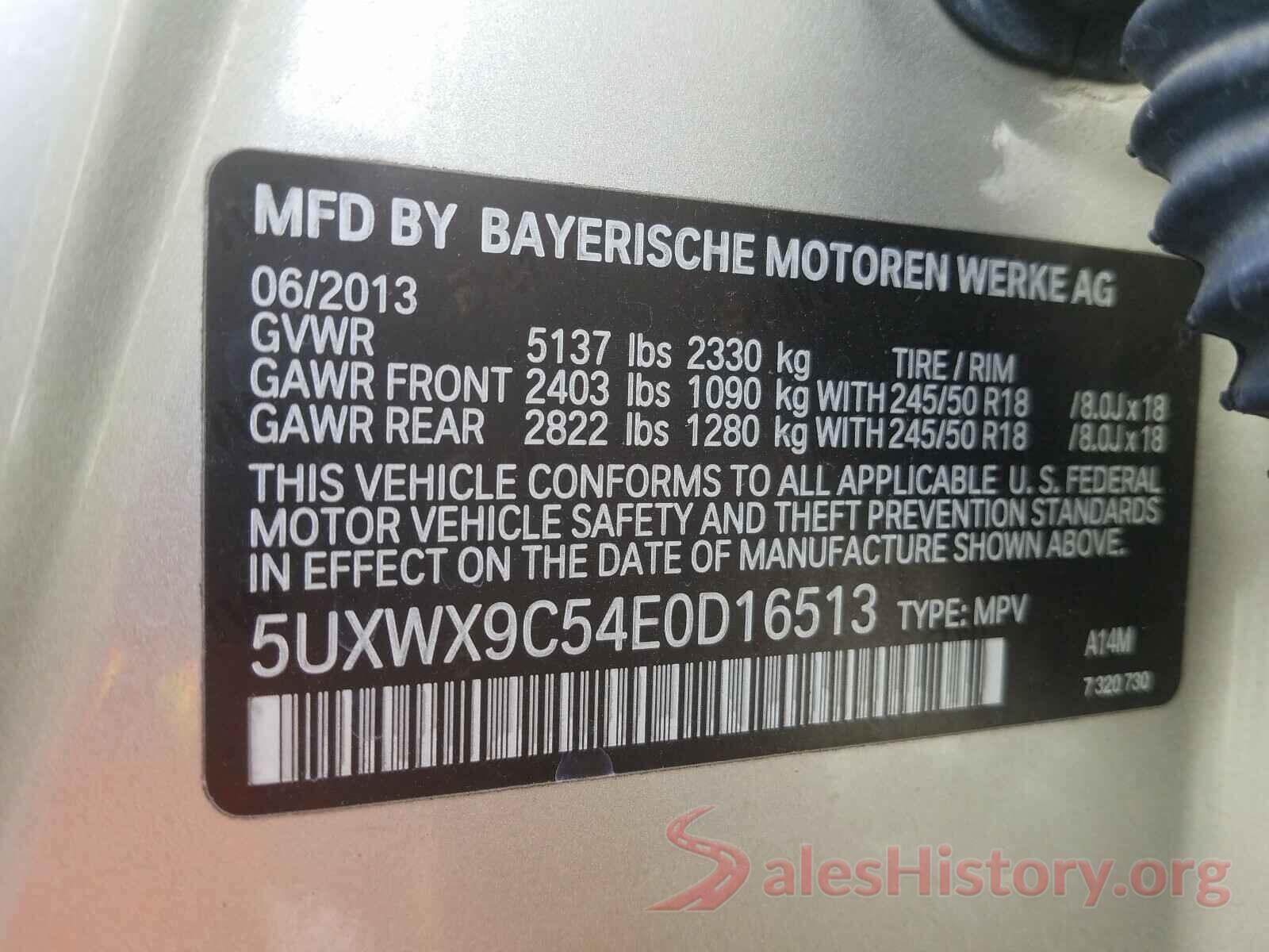 5UXWX9C54E0D16513 2014 BMW X3