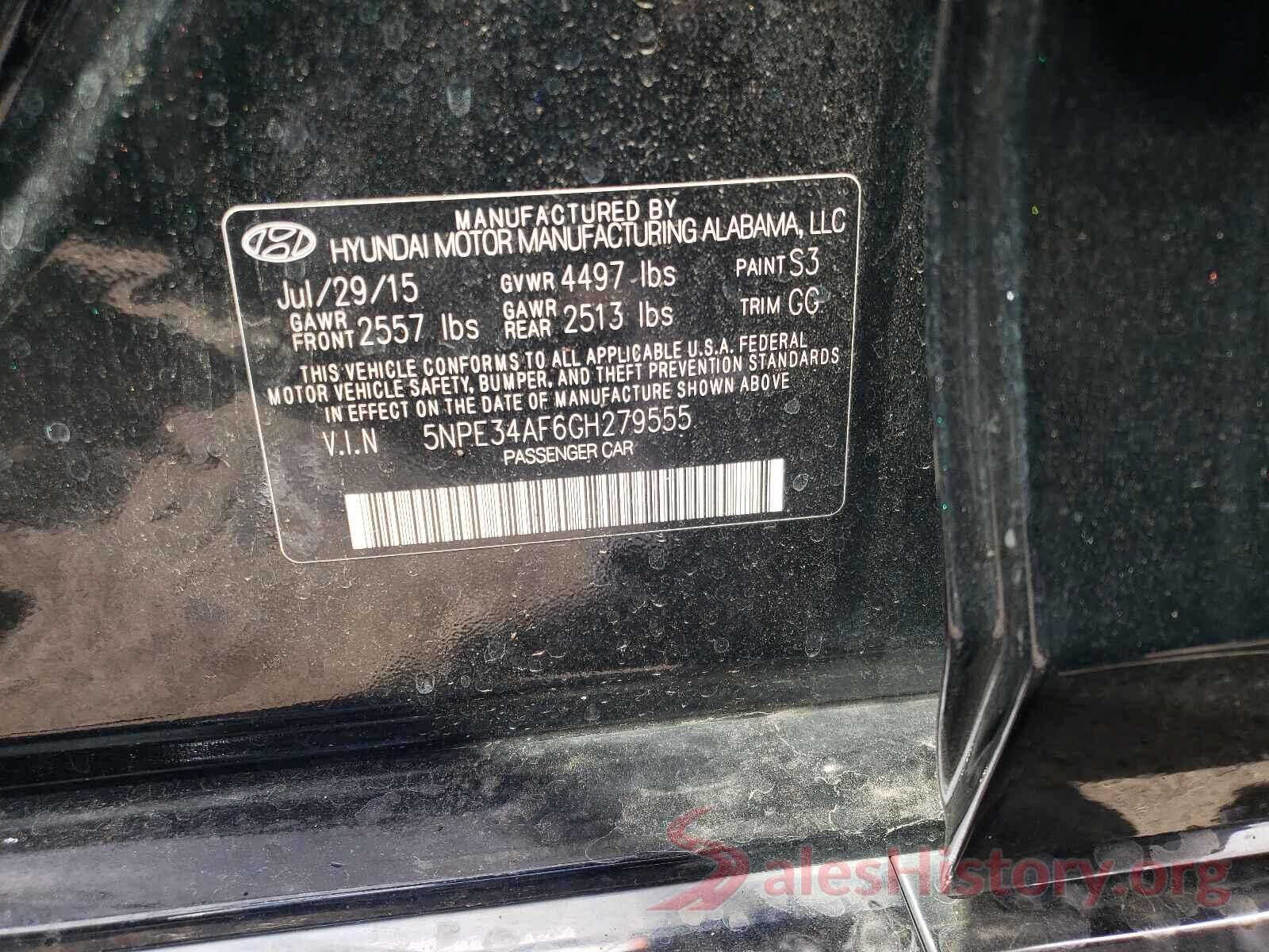 5NPE34AF6GH279555 2016 HYUNDAI SONATA