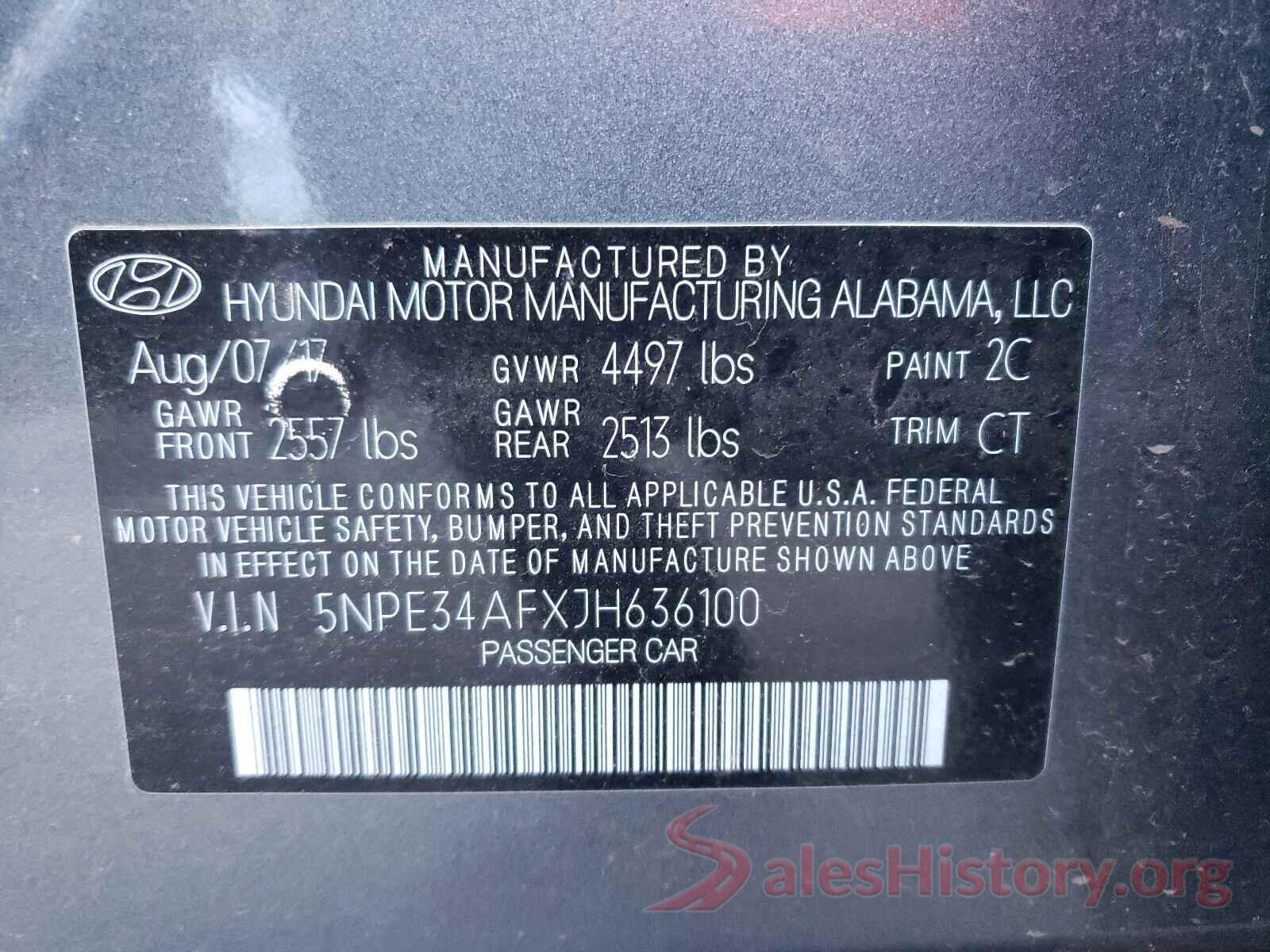 5NPE34AFXJH636100 2018 HYUNDAI SONATA