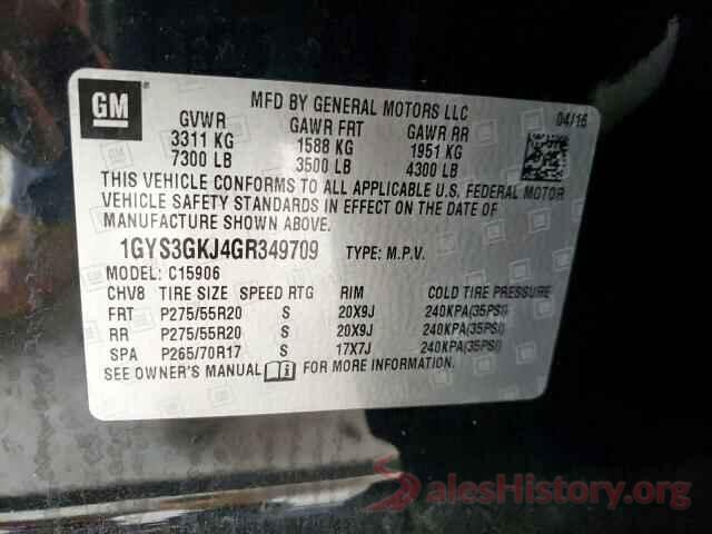 1GYS3GKJ4GR349709 2016 CADILLAC ESCALADE