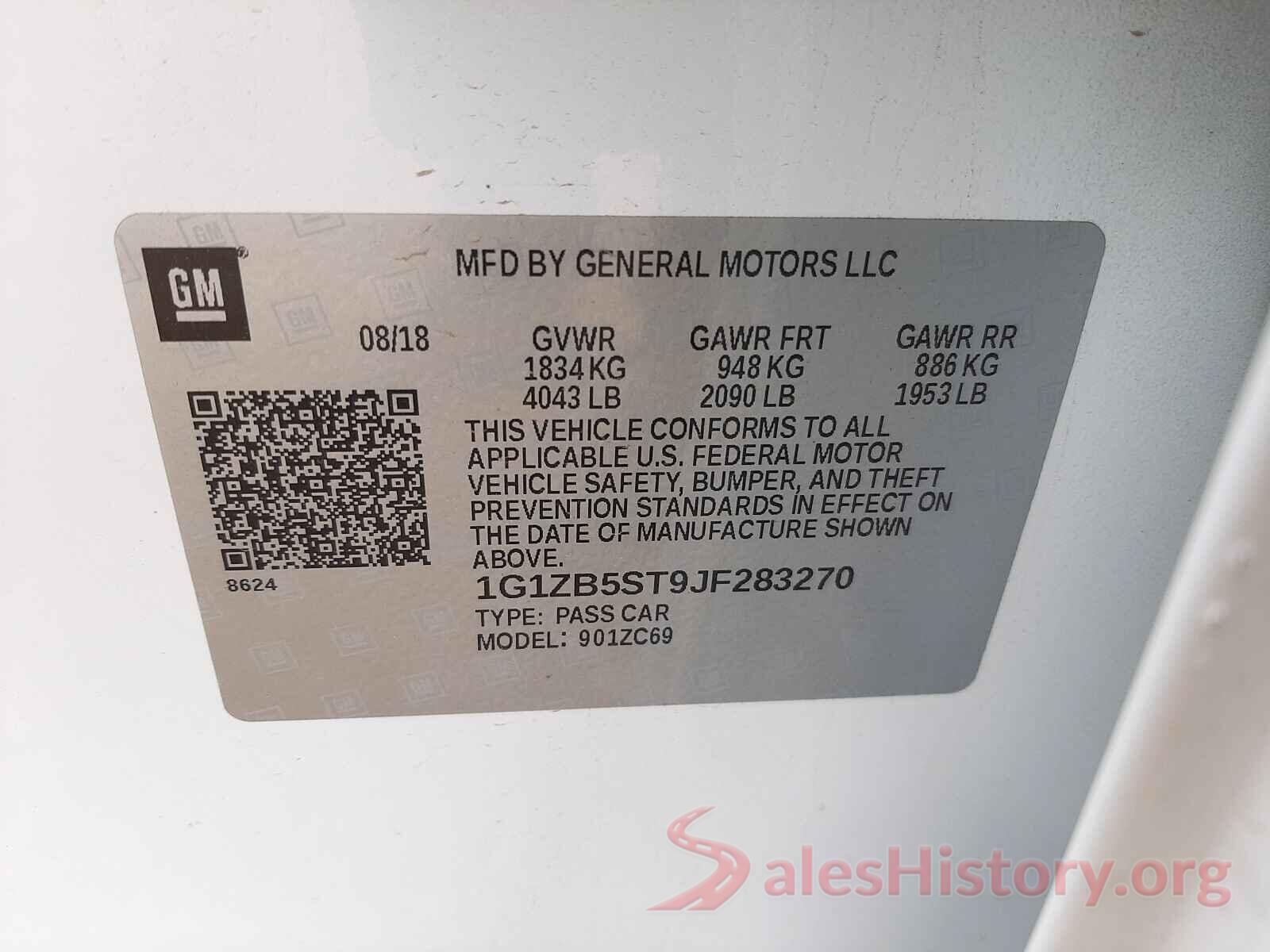 1G1ZB5ST9JF283270 2018 CHEVROLET MALIBU